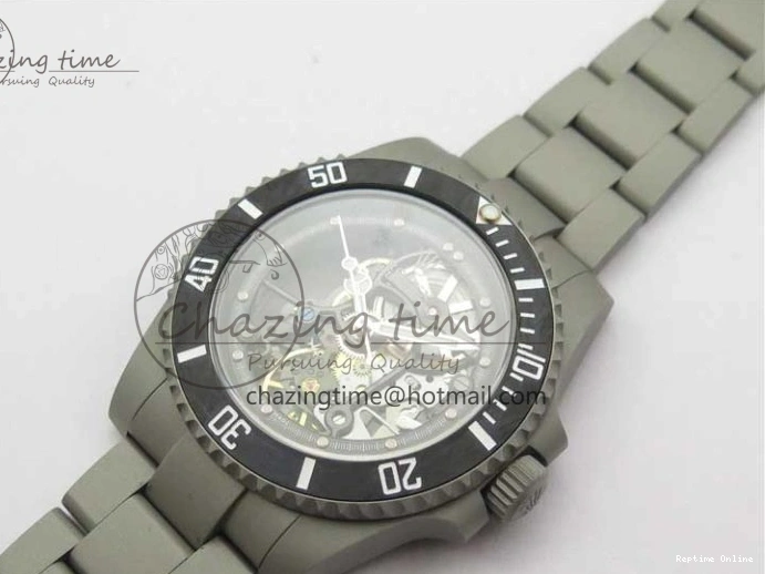 0522 Submariner 116610 Andrea Pirlo Sandblasted ROF Best Edition Carbon Bezel on Skeleton DIal SA TimelessDesign 2789